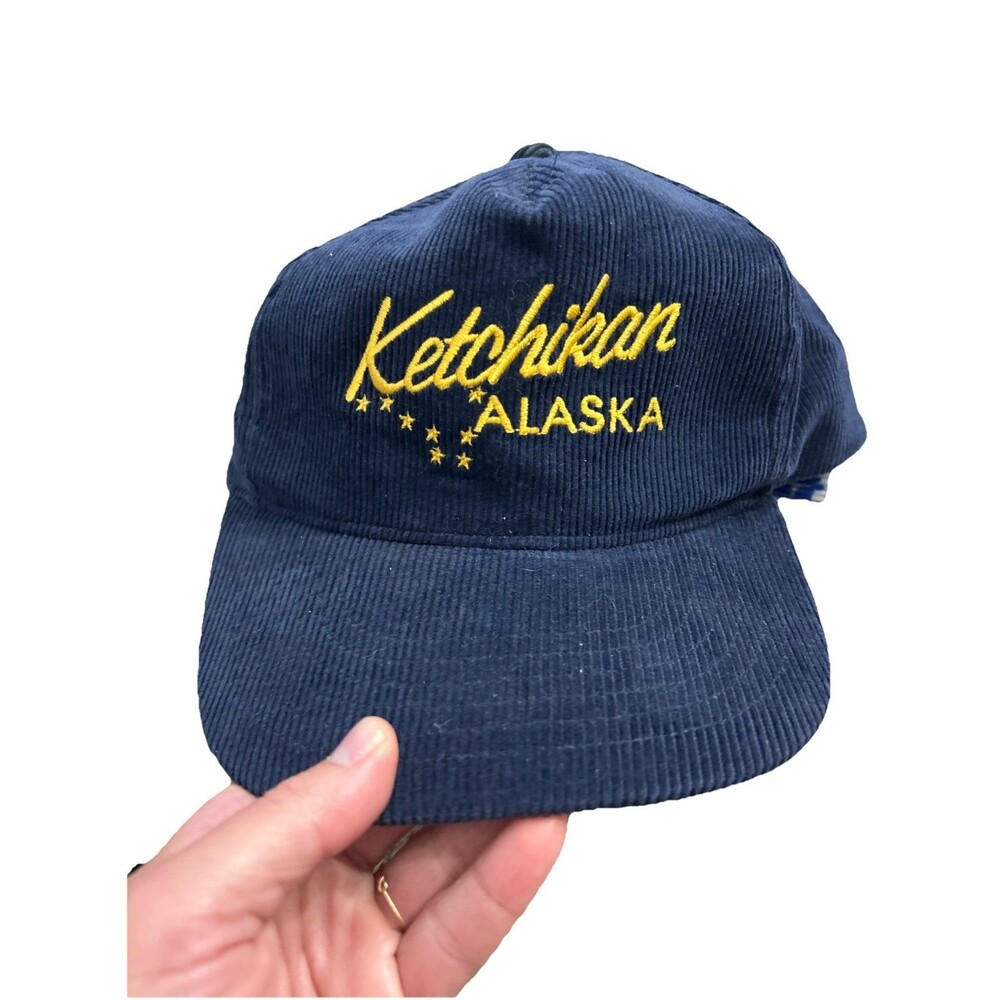 Corduroy Ketchikan Alaska Snapback Rope Hat Cap One Size Fits All Vintage VTG